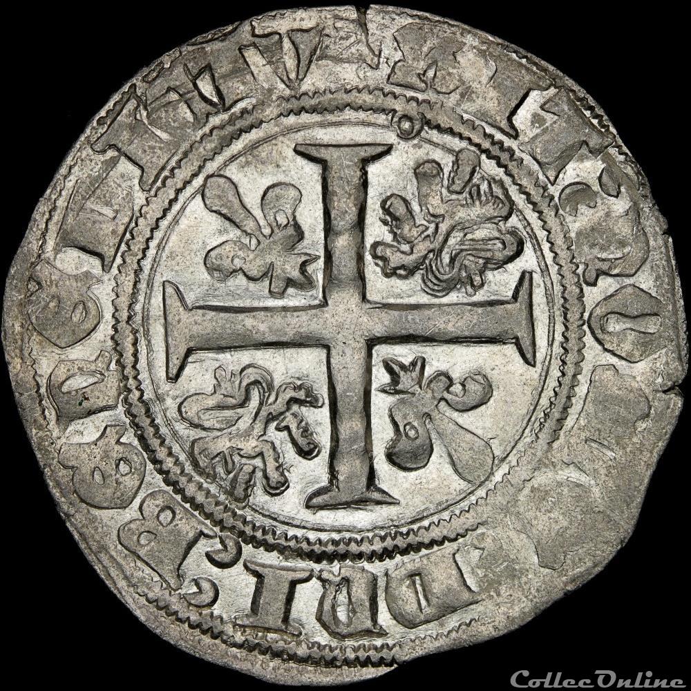 Bourgogne - Jean sans Peur - Grand blanc - Auxonne 2 monnaie france feodale bourgogne jean sans peur grand blanc auxonne