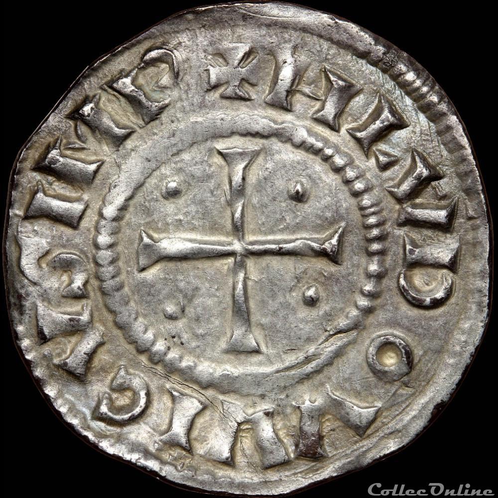 monnaie france carolingienne louis ier le pieux 814 840 denier au temple venise
