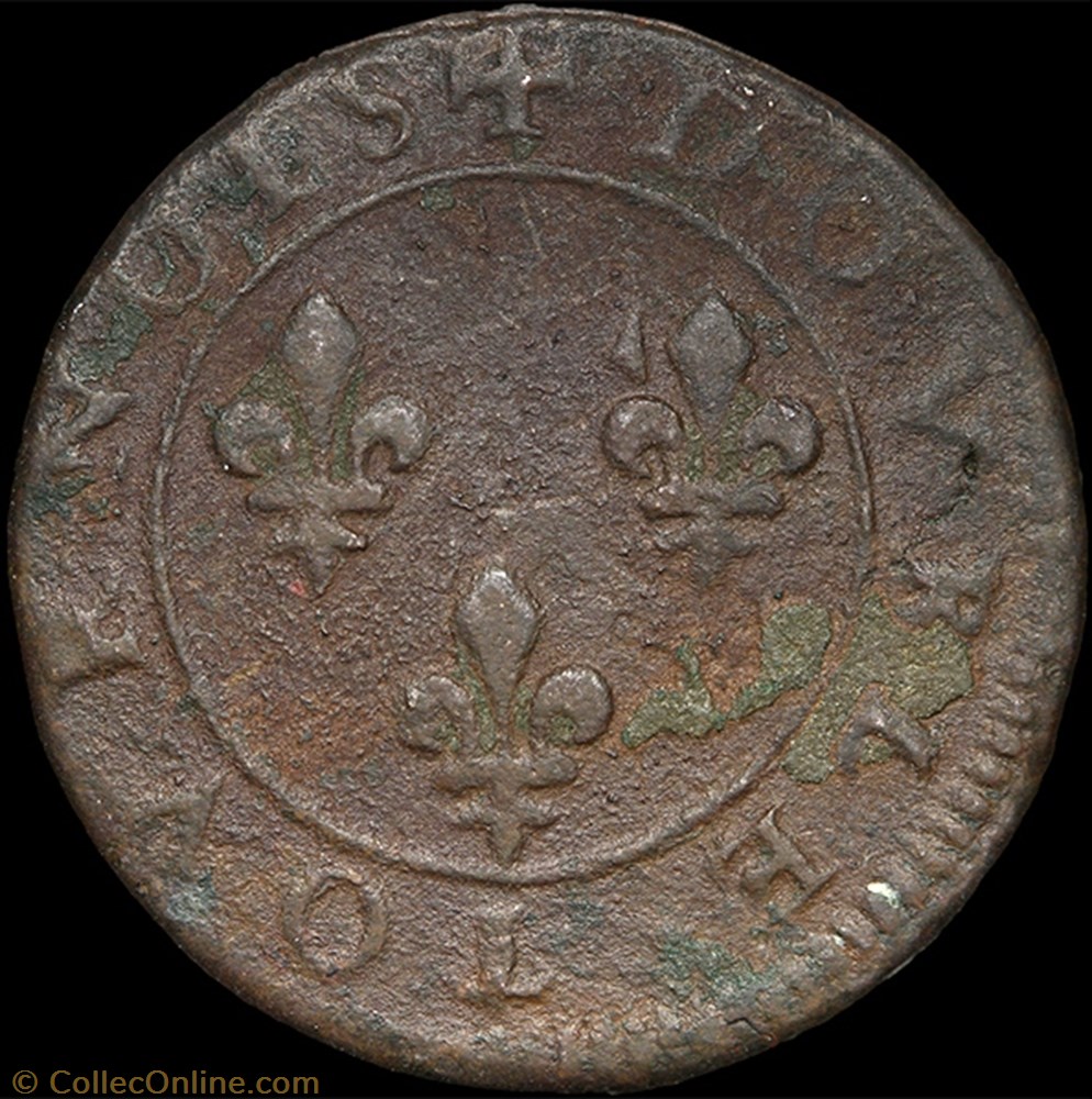 CGKL 84.A - Henri III - Double tournois non daté A Paris 3 monnaie france royale cgkl 84 a henri iii double tournois non date a paris