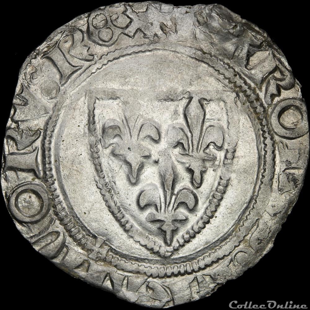 Charles VI (1380-1422) - Blanc - Saint-Pouçain monnaie france royale charles vi 1380 1422 blanc saint poucain