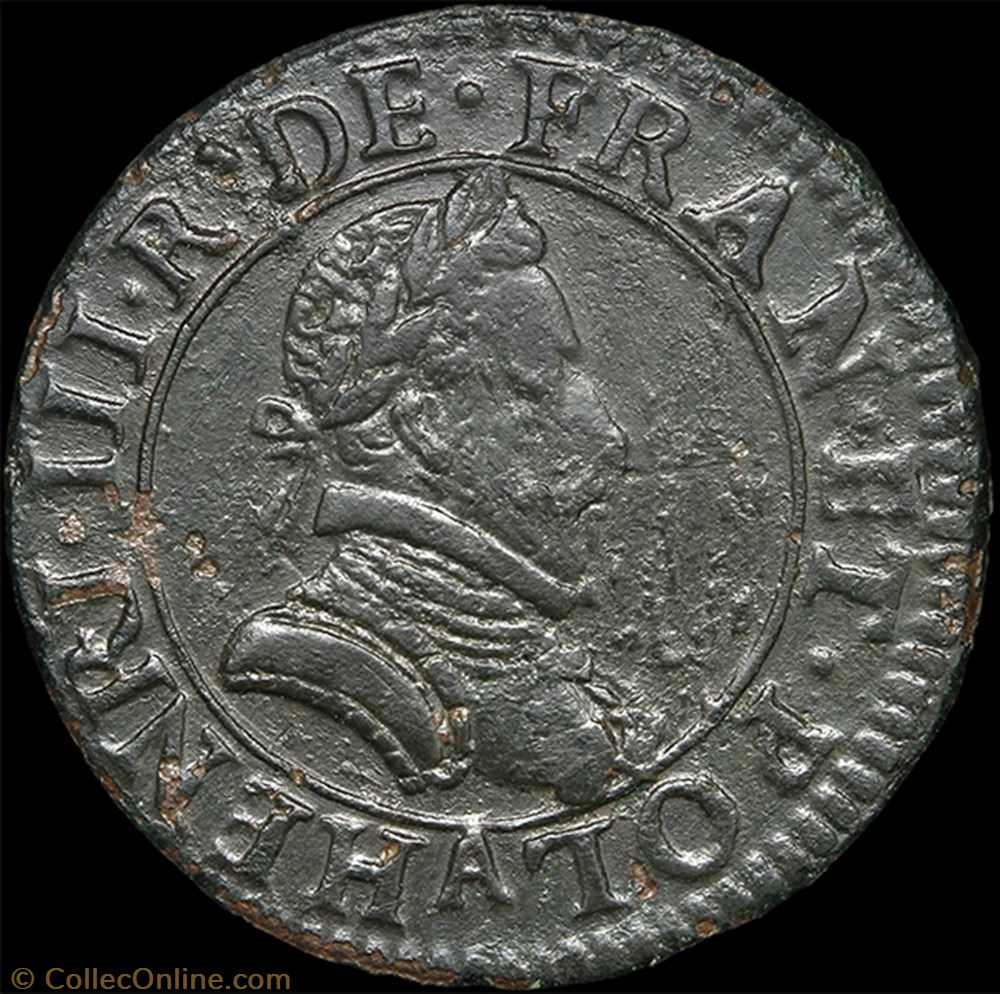 monnaie france royale cgkl 84 henri iii double tournois 1584 a paris