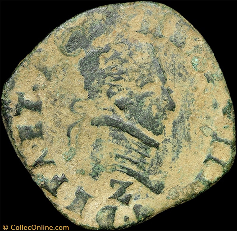 CGKL 140.C - Henri III - Double tournois 1589 Z Dauphiné 2 monnaie france royale cgkl 140 c henri iii double tournois 1589 z dauphine