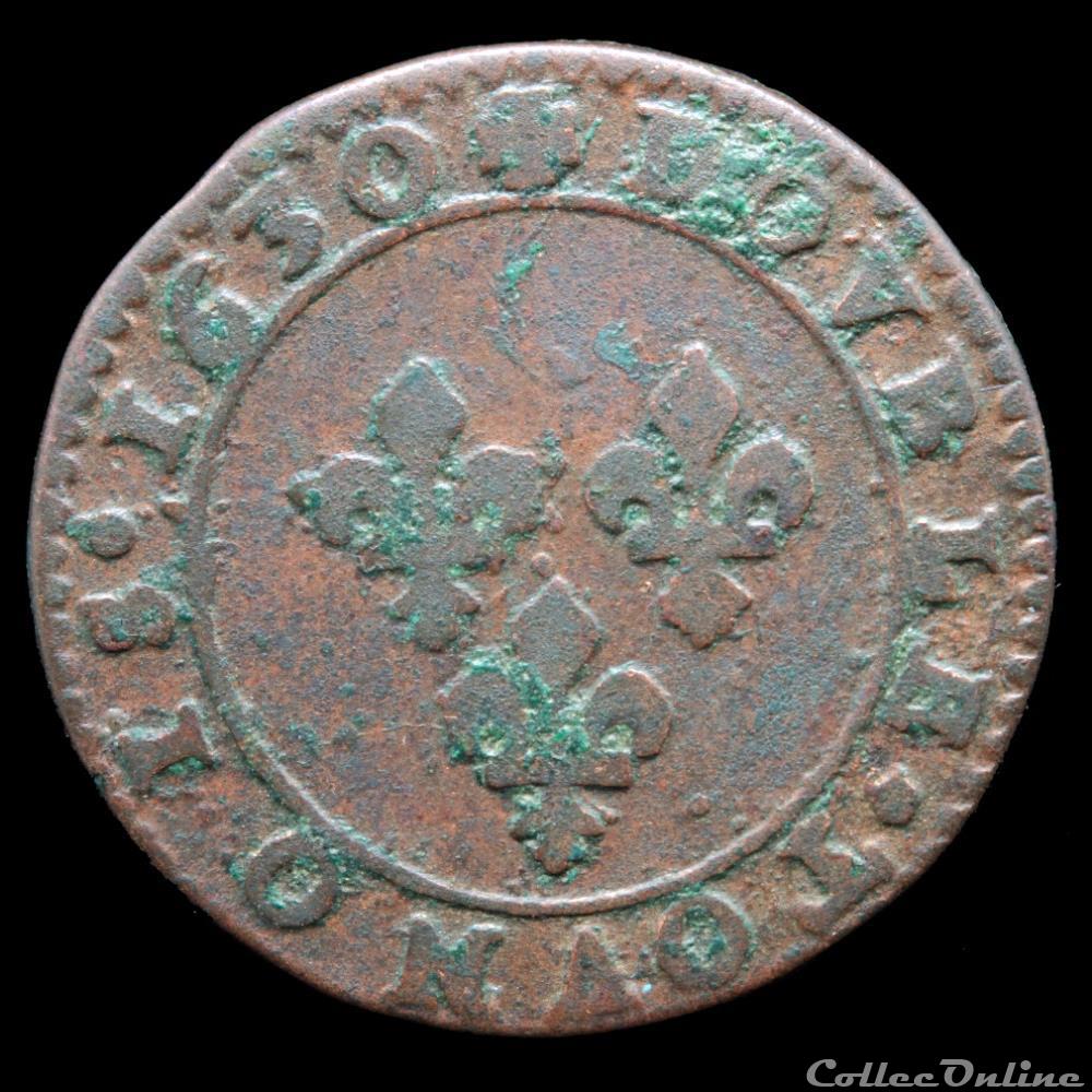 CGKL 398 E - Louis XIII - Double tournois 1630 A Paris 3 monnaie france royale cgkl 398 e louis xiii double tournois 1630 a paris