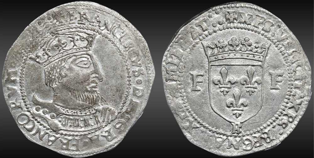 François Ier (1515-1547) - Faux teston hybride - Rouen monnaie france royale francois ier 1515 1547 faux teston hybride rouen