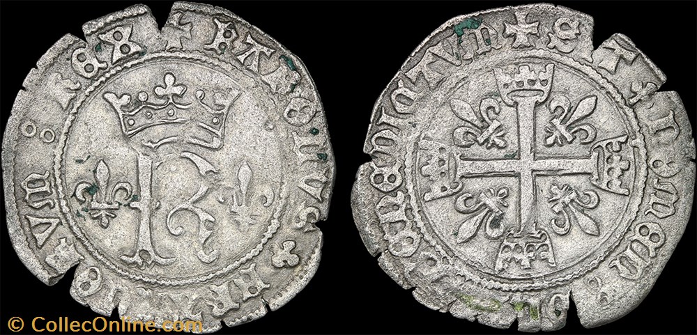 Charles VIII (1483-1498) - Karolus - Montpellier monnaie france royale charles viii 1483 1498 karolus montpellier