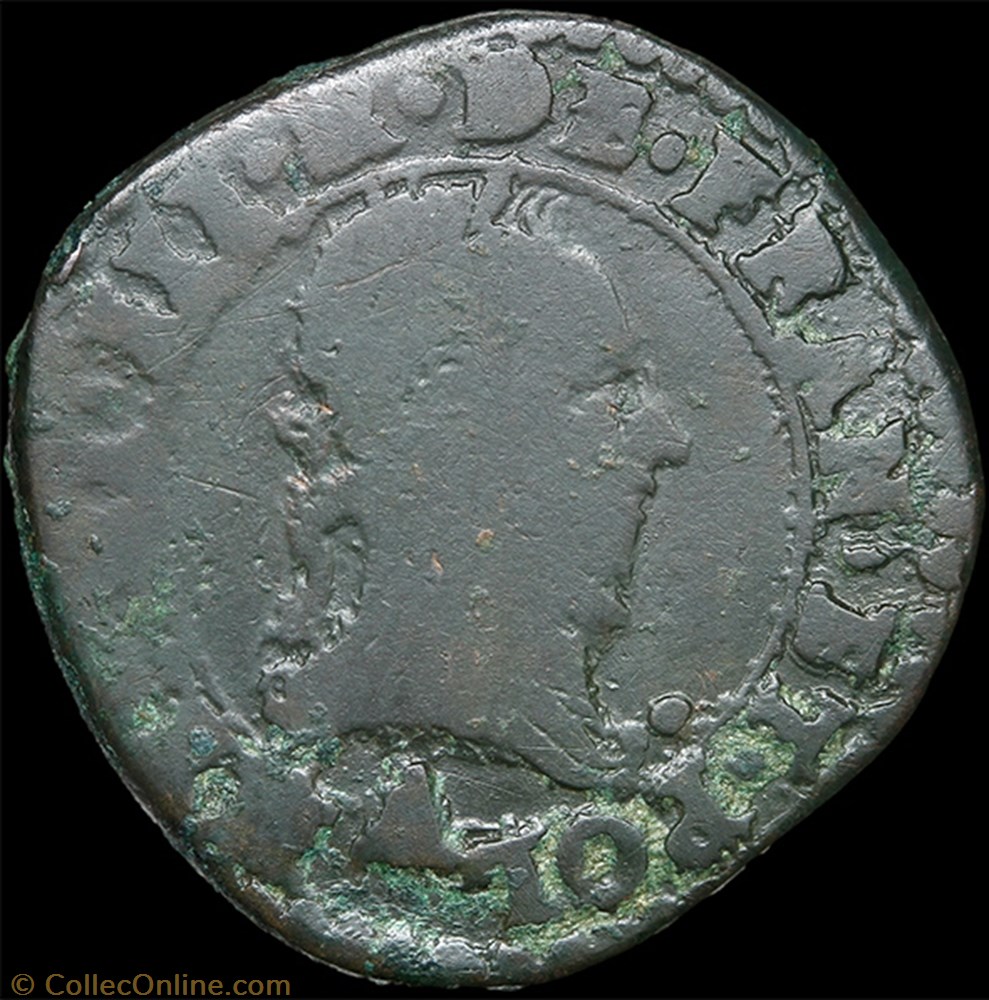CGKL 88 - Henri III - Double tournois non daté A Paris 2 monnaie france royale cgkl 88 henri iii double tournois non date a paris