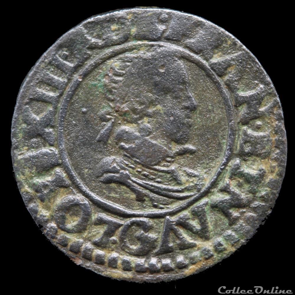 monnaie france royale cgkl 412 louis xiii double tournois 1621 g poitiers