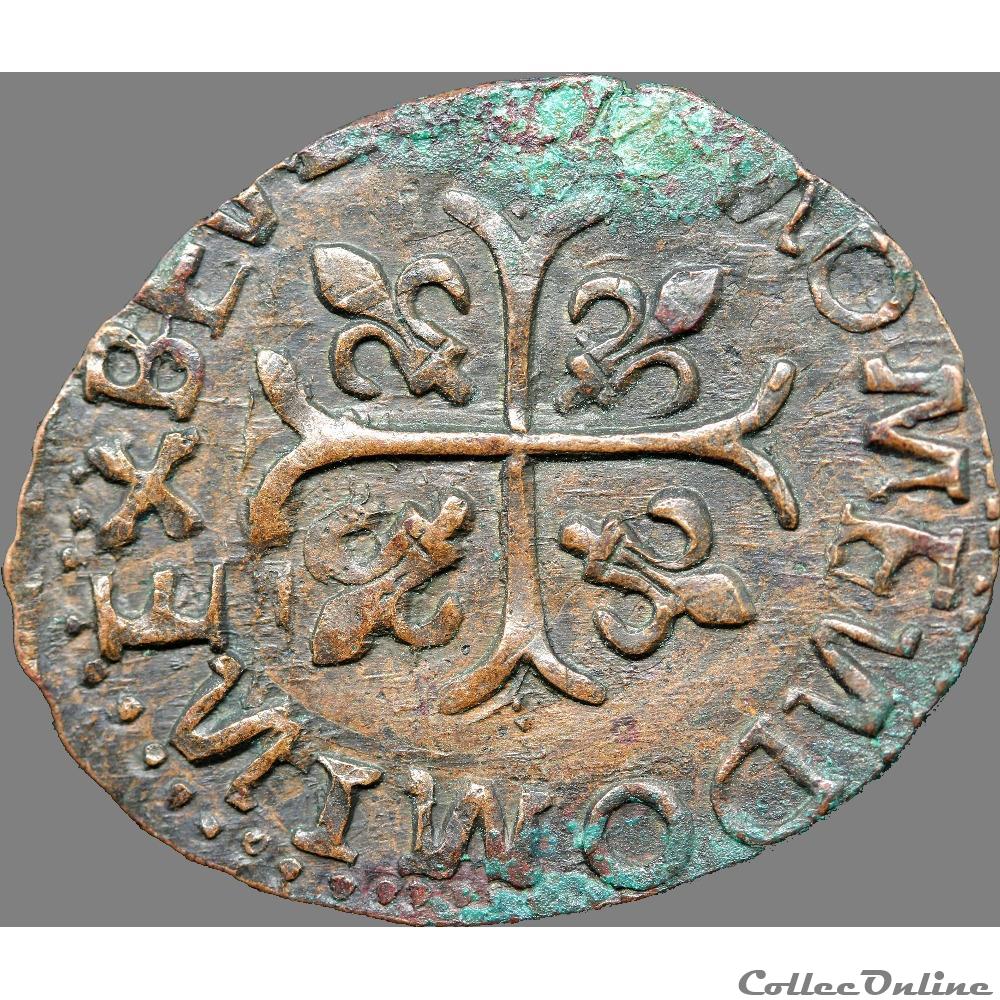 Louis XIII - Faux douzain huguenot 2 monnaie france royale louis xiii faux douzain huguenot