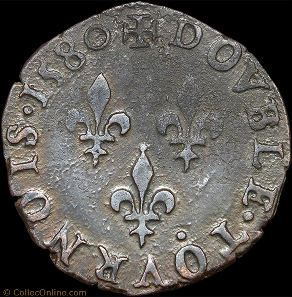 monnaie france a royale cgkl 96 henri iii double tournois 1580 g poitiers