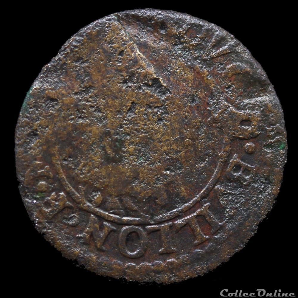 CGKL 578 - Sedan - Frédéric-Maurice de la Tour d'Auvergne (1623-1642) - Double tournois 1637 monnaie france feodale cgkl 578 sedan frederic maurice de la tour auvergne 1623 1642 double tournois 1637