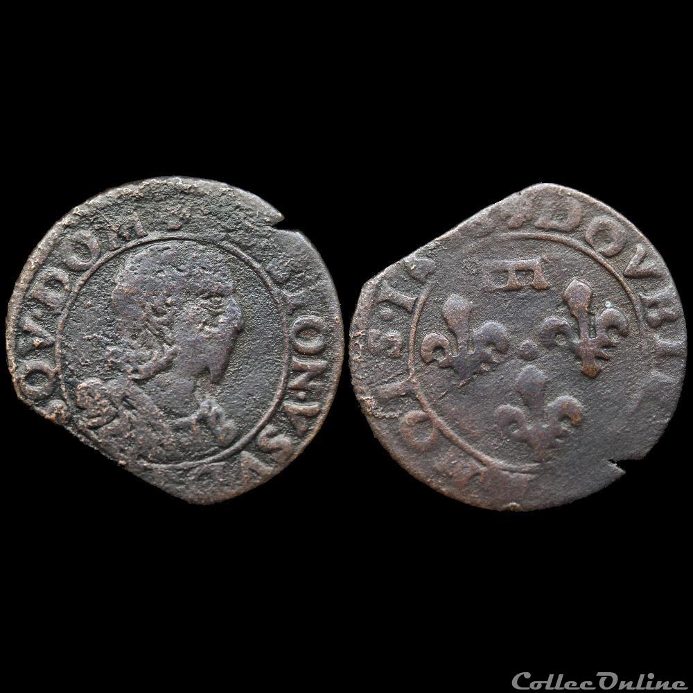 CGKL 746 - Dombes - Gaston d'Orléans (1627-1650) - Double tournois 1638 2 monnaie france feodale cgkl 746 dombes gaston orleans 1627 1650 double tournois 1638