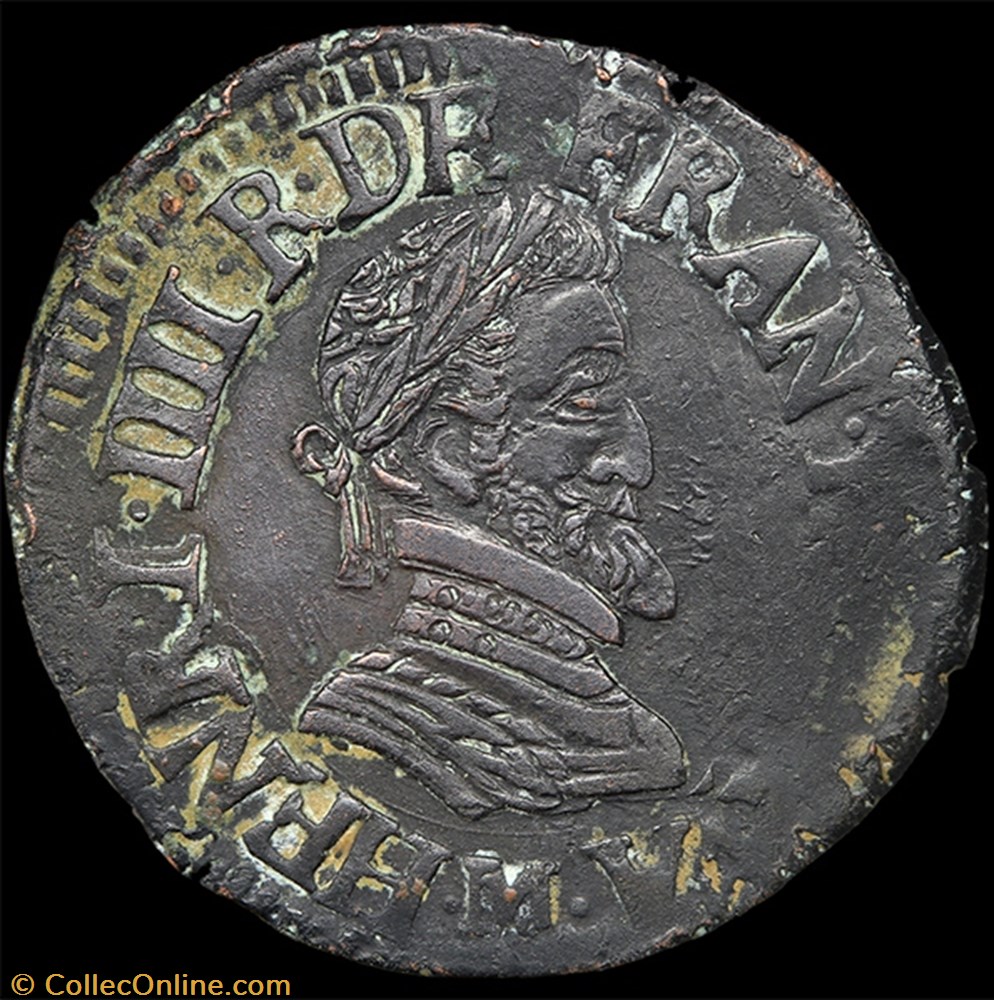 CGKL 238 - Henri IV - Double tournois 1596 M Toulouse 2 monnaie france a royale cgkl 238 henri iv double tournois 1596 m toulouse
