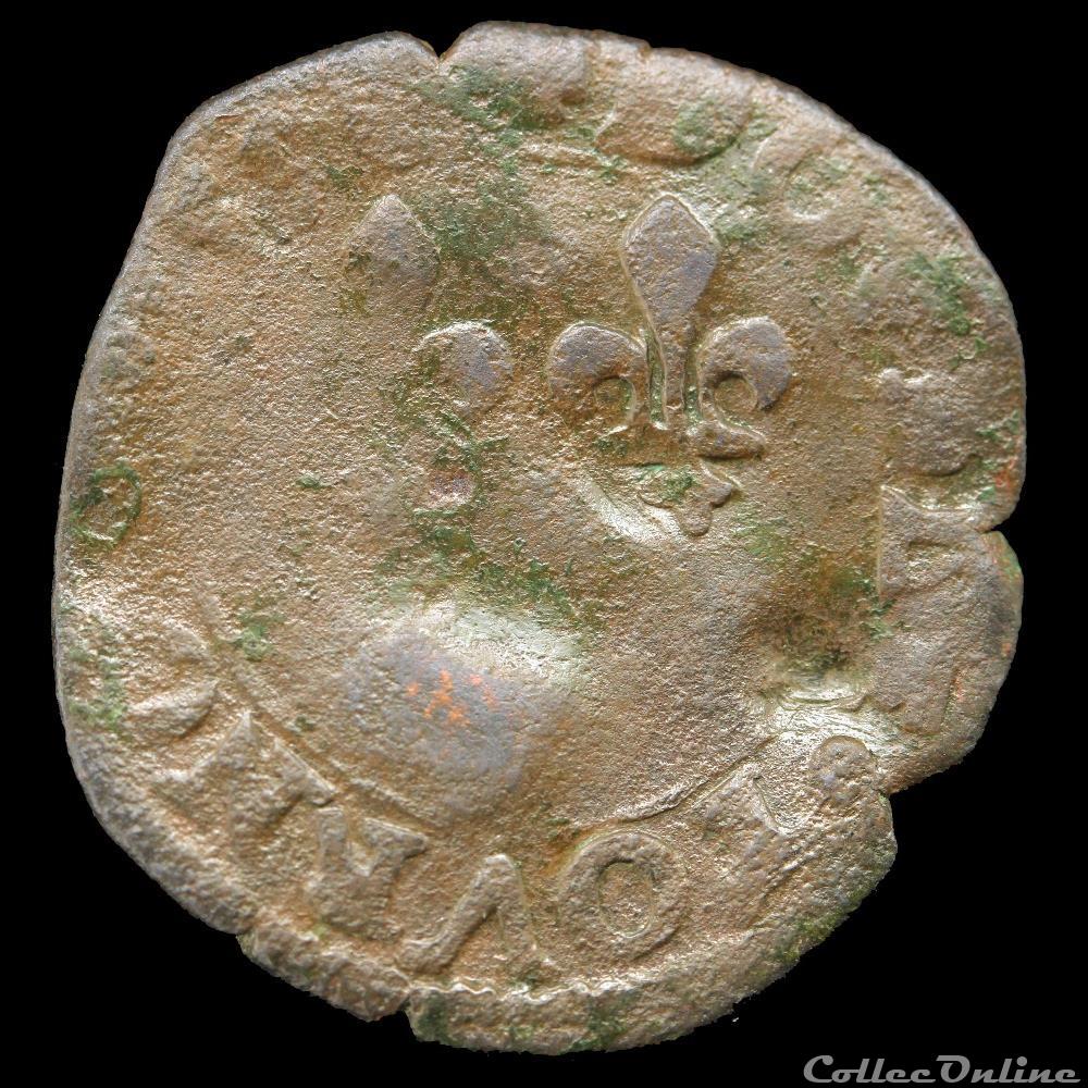 monnaie france feodale cgkl 720 dombes francois ii de bourbon montpensier 1582 1592 double tournois 1590