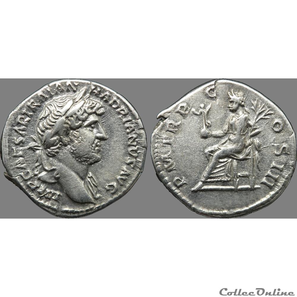 Hadrien (117-138) - Denier - 3 monnaie antique romaine hadrien 117 138 denier
