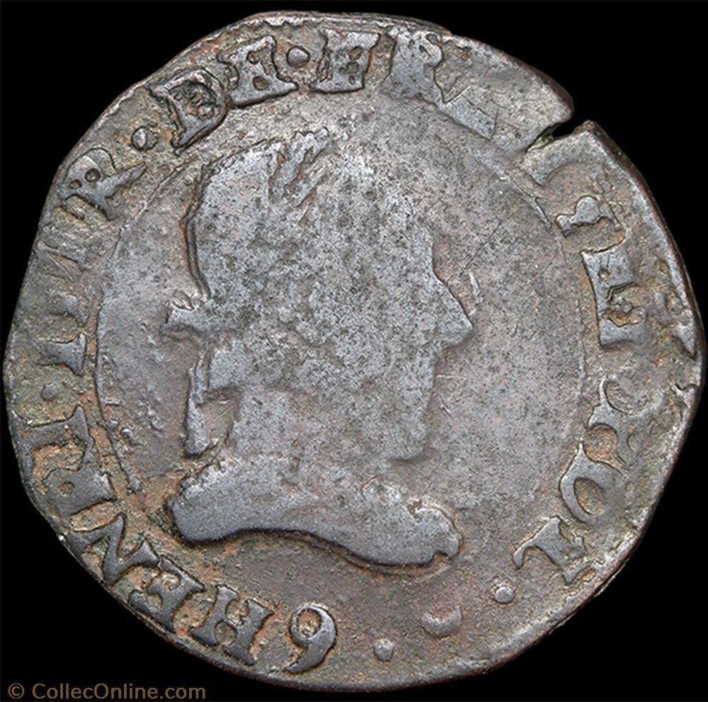 CGKL 100 - Henri III - Double tournois 1579 9 Rennes 2 monnaie france a royale cgkl 100 henri iii double tournois 1579 9 rennes