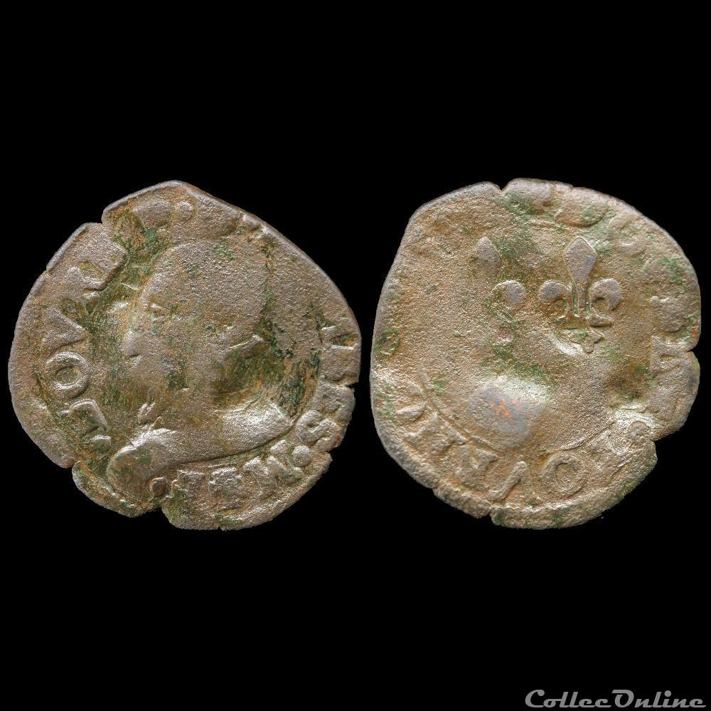 monnaie france feodale cgkl 720 dombes francois ii de bourbon montpensier 1582 1592 double tournois 1590