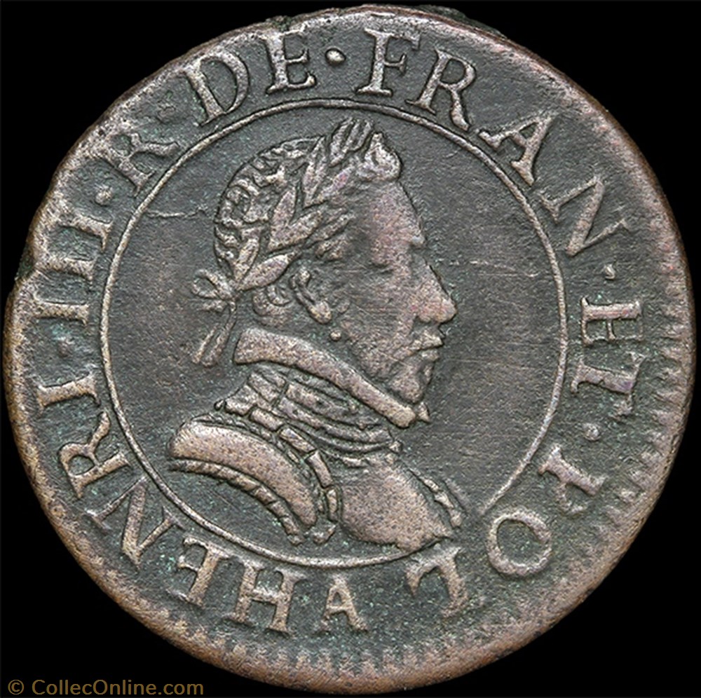 CGKL 84 - Henri III - Double tournois 1580/1579 A Paris 2 monnaie france royale cgkl 84 henri iii double tournois 1580 1579 a paris