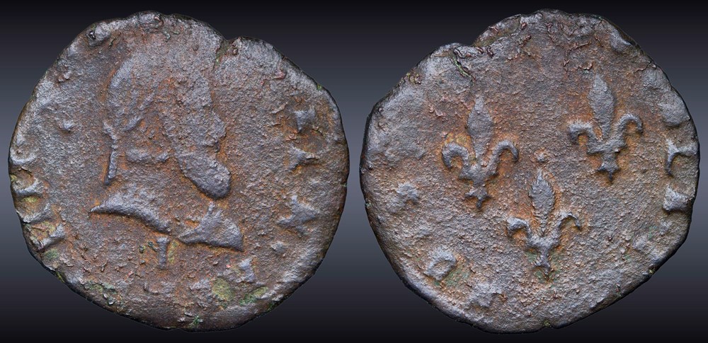 CGKL 198 - Henri IV - Double tournois 1593 ou 1594 I Limoges monnaies europe medievale a france royales cgkl 198 henri iv double tournois 1593 ou 1594 i limoges