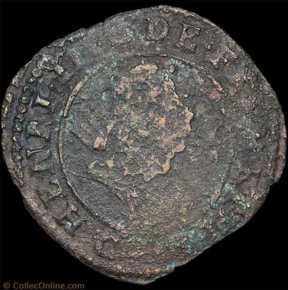 CGKL 118 - Henri III - Double tournois 1588 C Saint-Lô 2 monnaie france royale cgkl 118 henri iii double tournois 1588 c saint lo