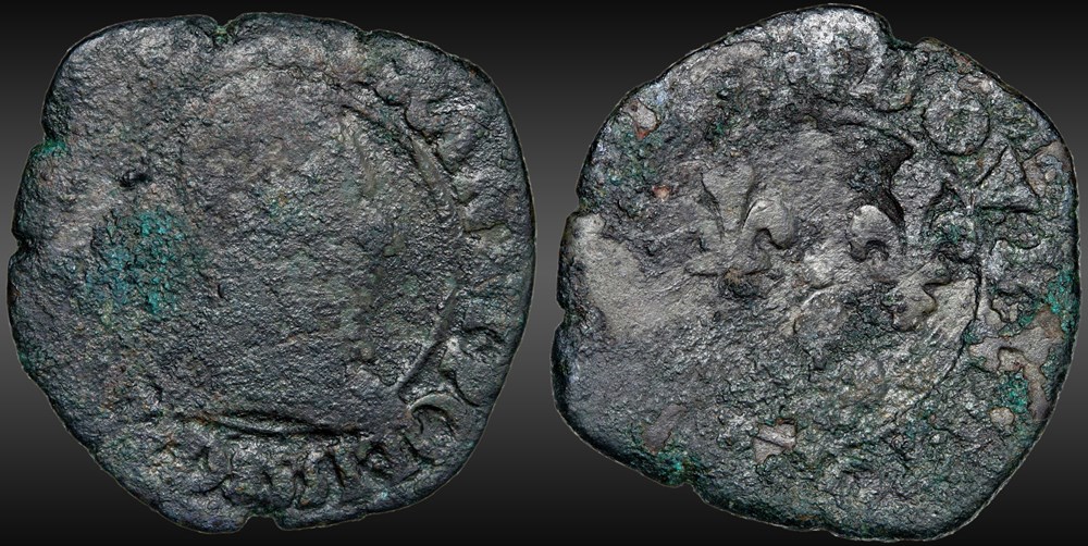 CGKL 66 - Henri III - Double tournois 1588 D Lyon monnaies france a royales cgkl 66 henri iii double tournois 1588 d lyon