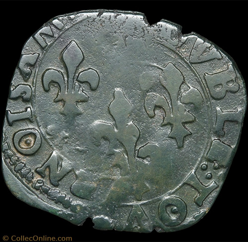 CGKL 64 - Henri III - Double tournois 1587 D Lyon 3 monnaie france a royale cgkl 64 henri iii double tournois 1587 d lyon
