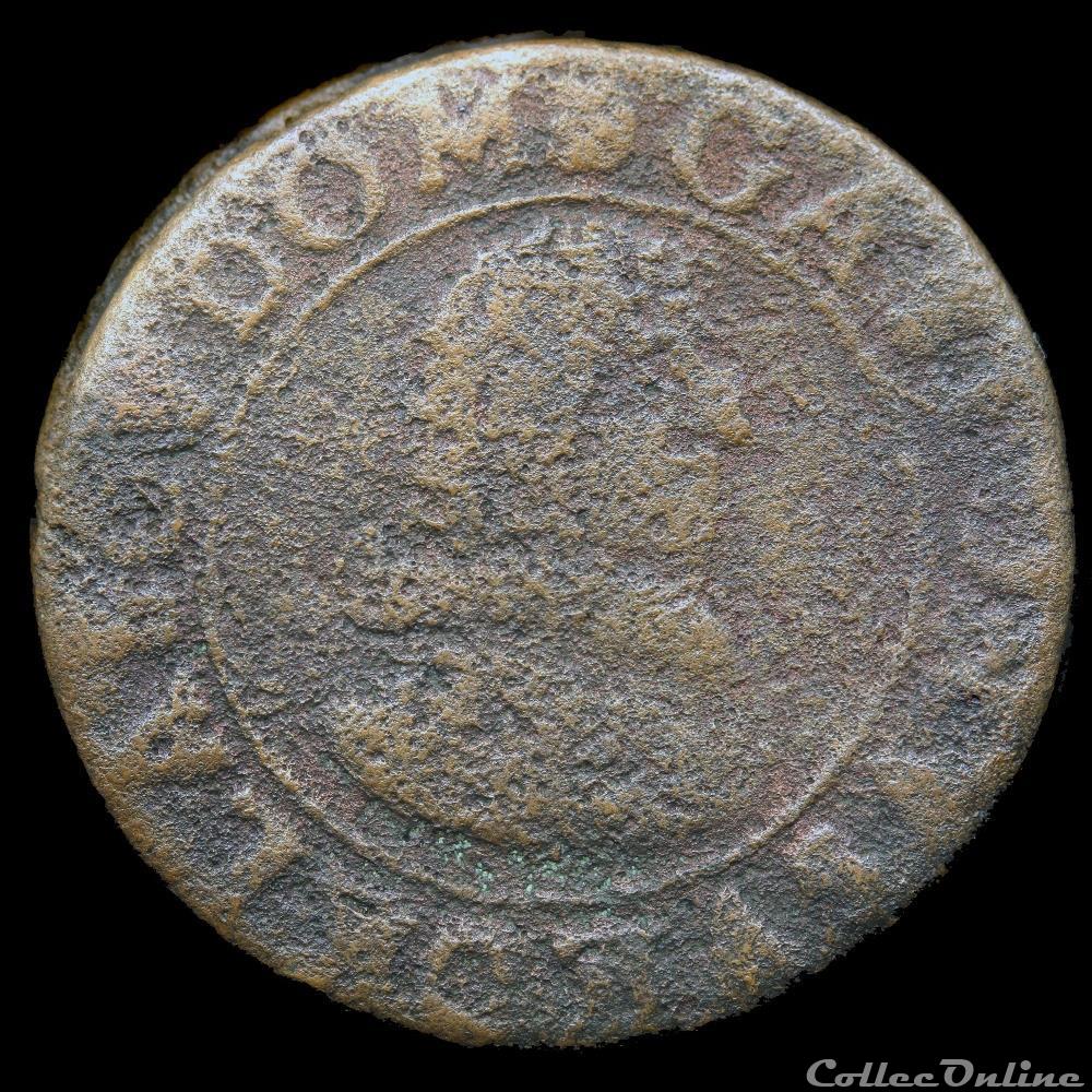 CGKL 736 - Dombes - Gaston d'Orléans (1627-1650) - Double tournois 1634R monnaie france feodale cgkl 736 dombes gaston orleans 1627 1650 double tournois 1634r