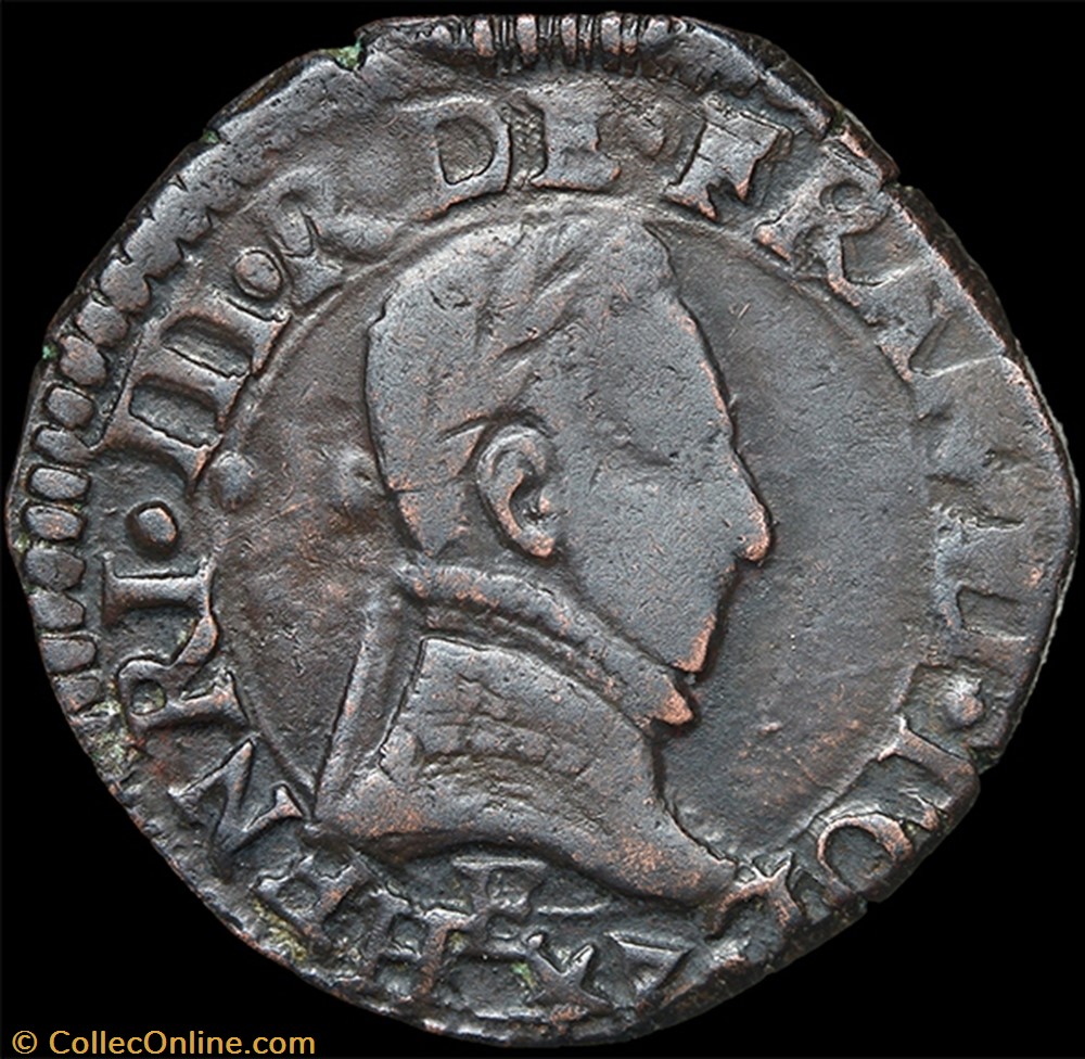 monnaie france a royale cgkl 128 henri iii double tournois 1585 e tours