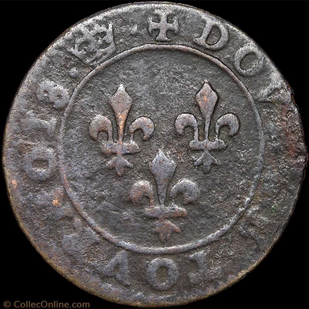 CGKL 86 - Henri III - Double tournois non daté A Paris 3 monnaie france royale cgkl 86 henri iii double tournois non date a paris