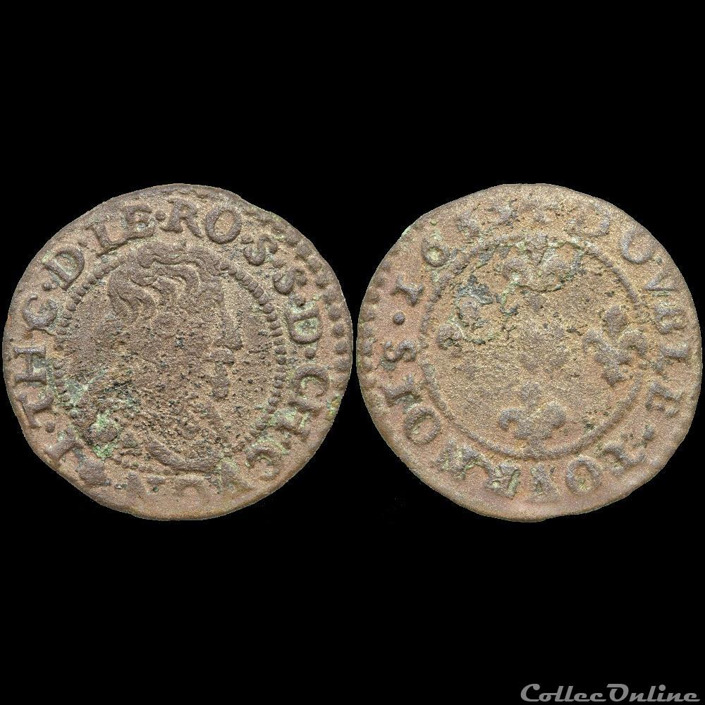 CGKL 676 - Cugnon - Jean-Théodore - 1633 - légende a1 3 monnaie france feodale cgkl 676 cugnon jean theodore 1633 legende a1
