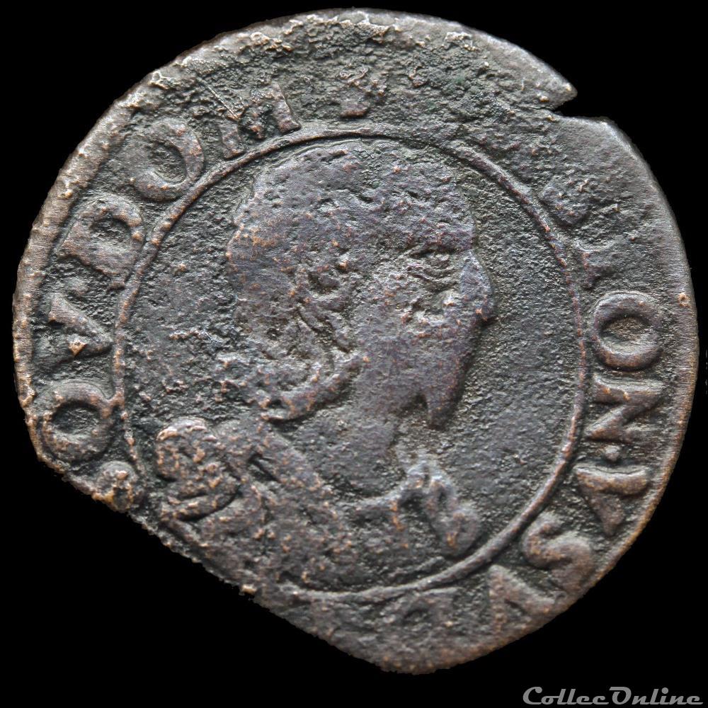 CGKL 746 - Dombes - Gaston d'Orléans (1627-1650) - Double tournois 1638 monnaie france feodale cgkl 746 dombes gaston orleans 1627 1650 double tournois 1638