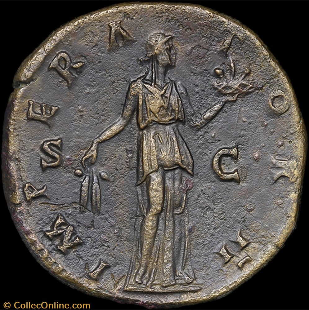 monnaie antique av jc ap romaine antonin imperator ii sc sesterce