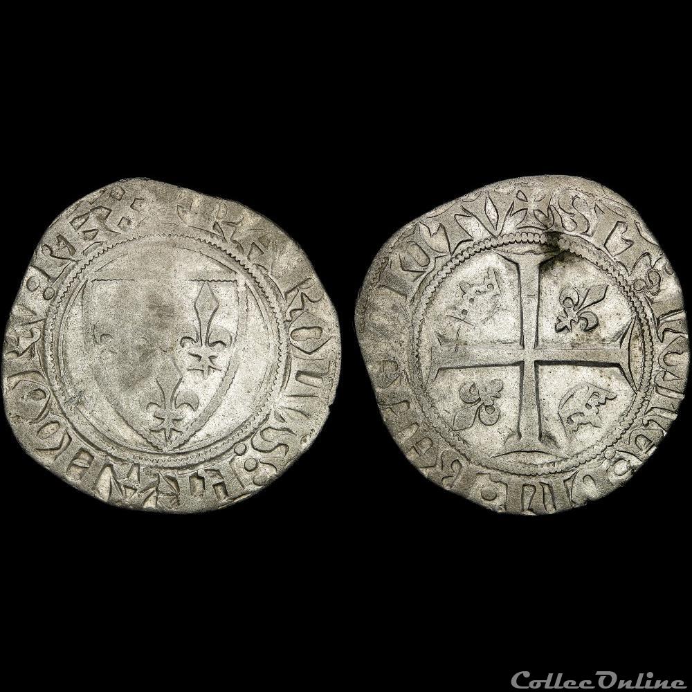 Charles VI (1380-1422) - Blanc 3 monnaie france royale charles vi 1380 1422 blanc