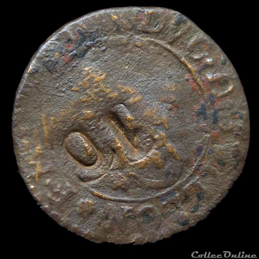 CGKL 578 - Sedan - Frédéric-Maurice de la Tour d'Auvergne (1623-1642) - Double tournois 1636 monnaie france feodale cgkl 578 sedan frederic maurice de la tour auvergne 1623 1642 double tournois 1636