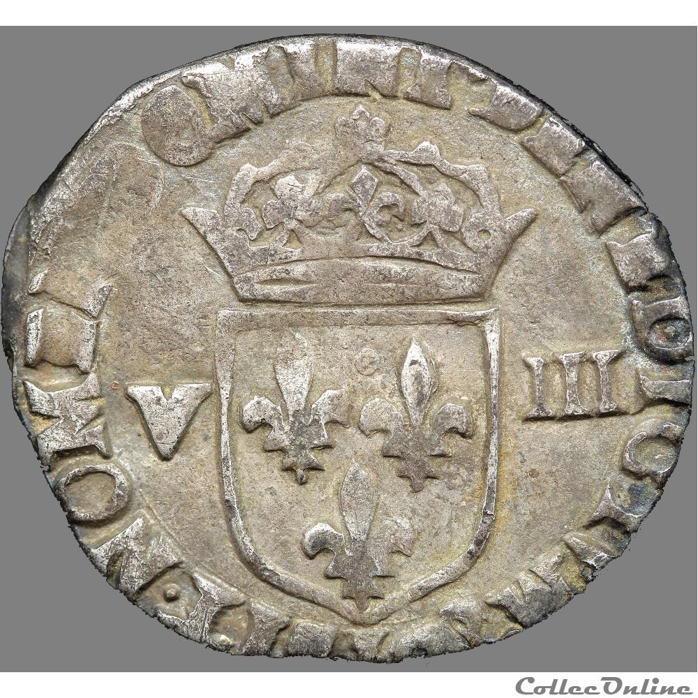 Louis XIII - Huitième d'écu - 1628 L Bayonne 2 monnaie france royale louis xiii huitieme ecu 1628 l bayonne