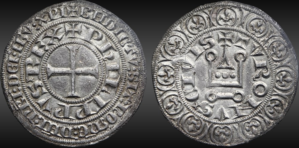 Philippe V (1316-1322) - Gros monnaie france a royale philippe v 1316 1322 gros