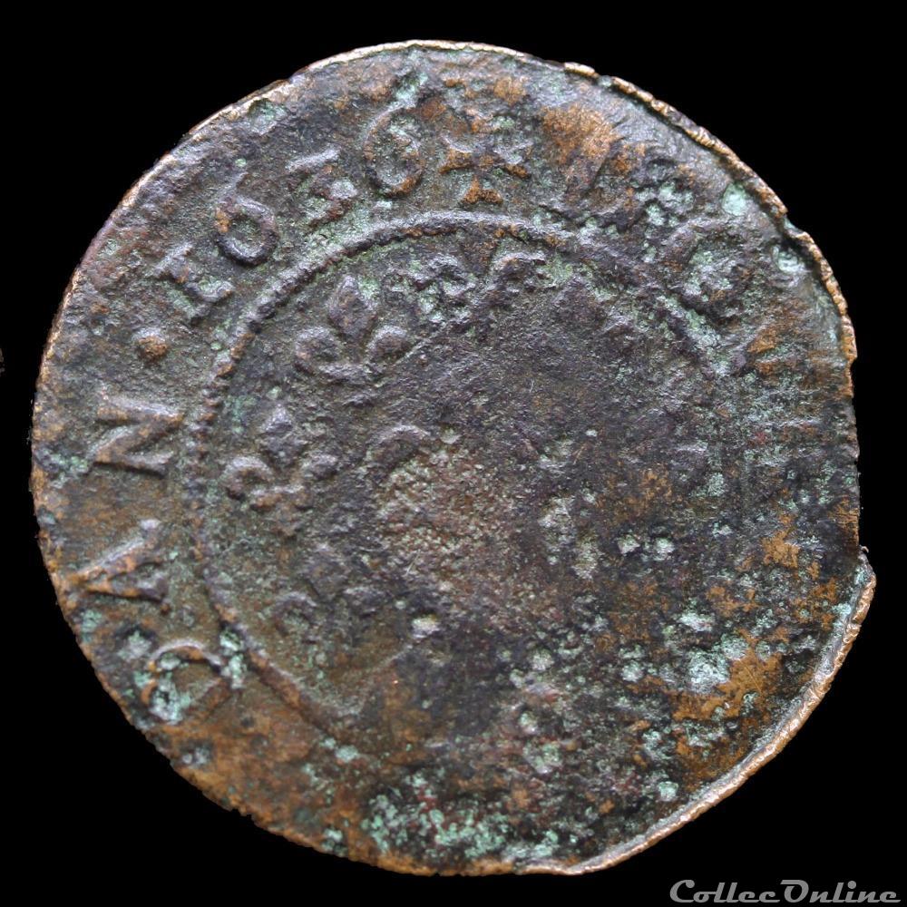 CGKL 578 - Sedan - Frédéric-Maurice de la Tour d'Auvergne (1623-1642) - Double tournois 1636 3 monnaie france feodale cgkl 578 sedan frederic maurice de la tour auvergne 1623 1642 double tournois 1636