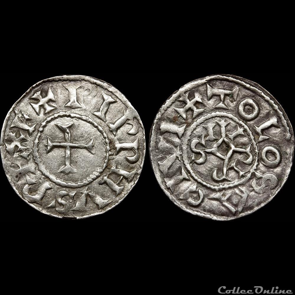 Pépin II d'Aquitaine (845-848) - Denier au monogramme - Toulouse 3 monnaie france carolingienne pepin ii aquitaine 845 848 denier au monogramme toulouse