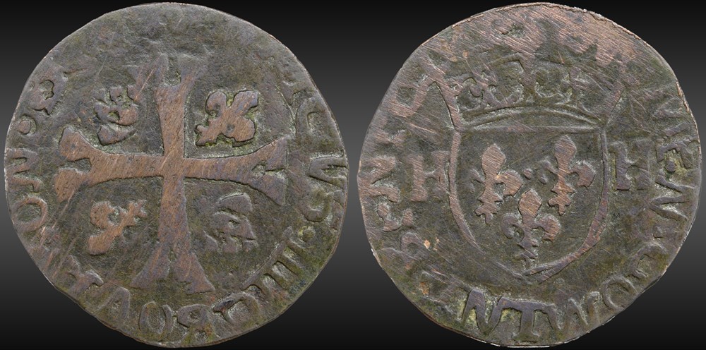 Henri IV - Douzain (faux) monnaies france royales henri iv douzain faux