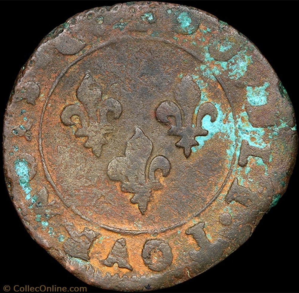 CGKL 124 - Henri III - Double tournois non daté M Toulouse 3 monnaie france royale cgkl 124 henri iii double tournois non date m toulouse