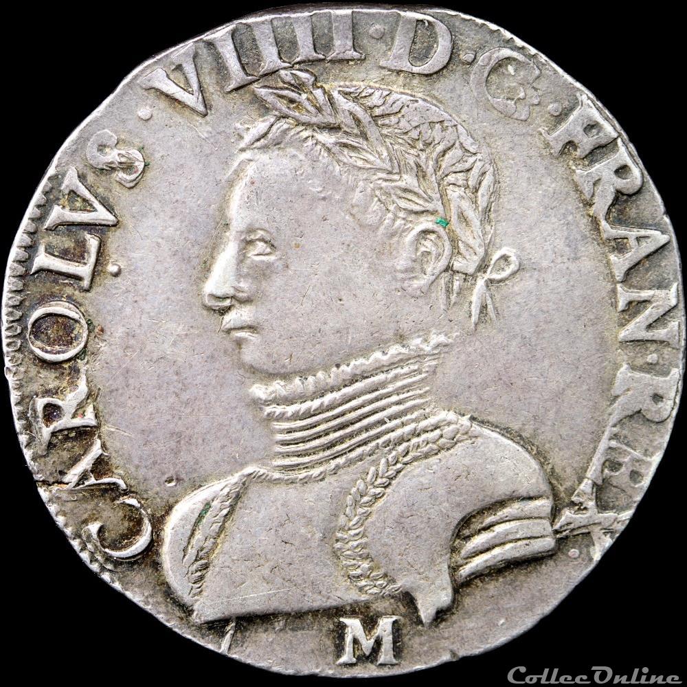 Charles IX (1560-1574) - Teston - 1565 M Toulouse monnaie france royale charles ix 1560 1574 teston 1565 m toulouse