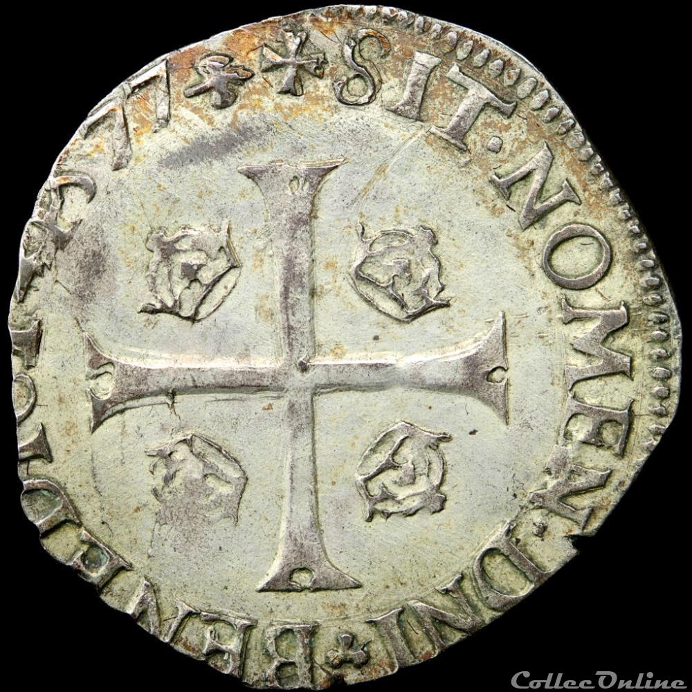 Henri III (1574-1589) - Douzain - 1577 H La Rochelle 2 monnaie france royale henri iii 1574 1589 douzain 1577 h la rochelle