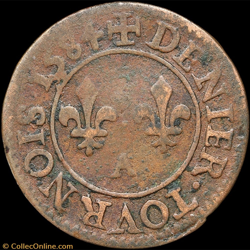 monnaie france royale cgkl 90 henri iii denier tournois 1584 a paris