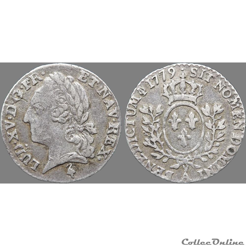 Louis XVI - Vingtième d'écu aux branches d'olivier au nom de Louis XV - 1779 A Paris 3 monnaie france royale louis xvi vingtieme ecu aux branches olivier au nom de louis xv 1779 a paris