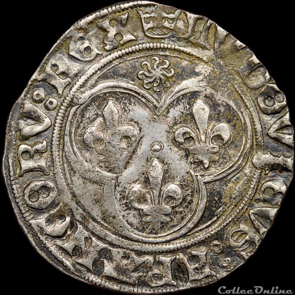 monnaie france royale louis xi 1461 1483 blanc au soleil tours