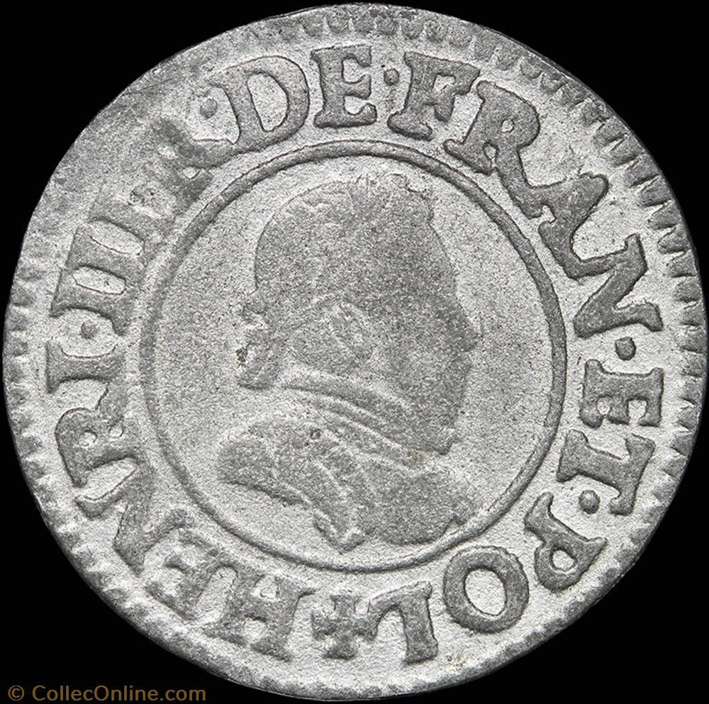 monnaie france royale cgkl 90 henri iii denier tournois 1578 a paris