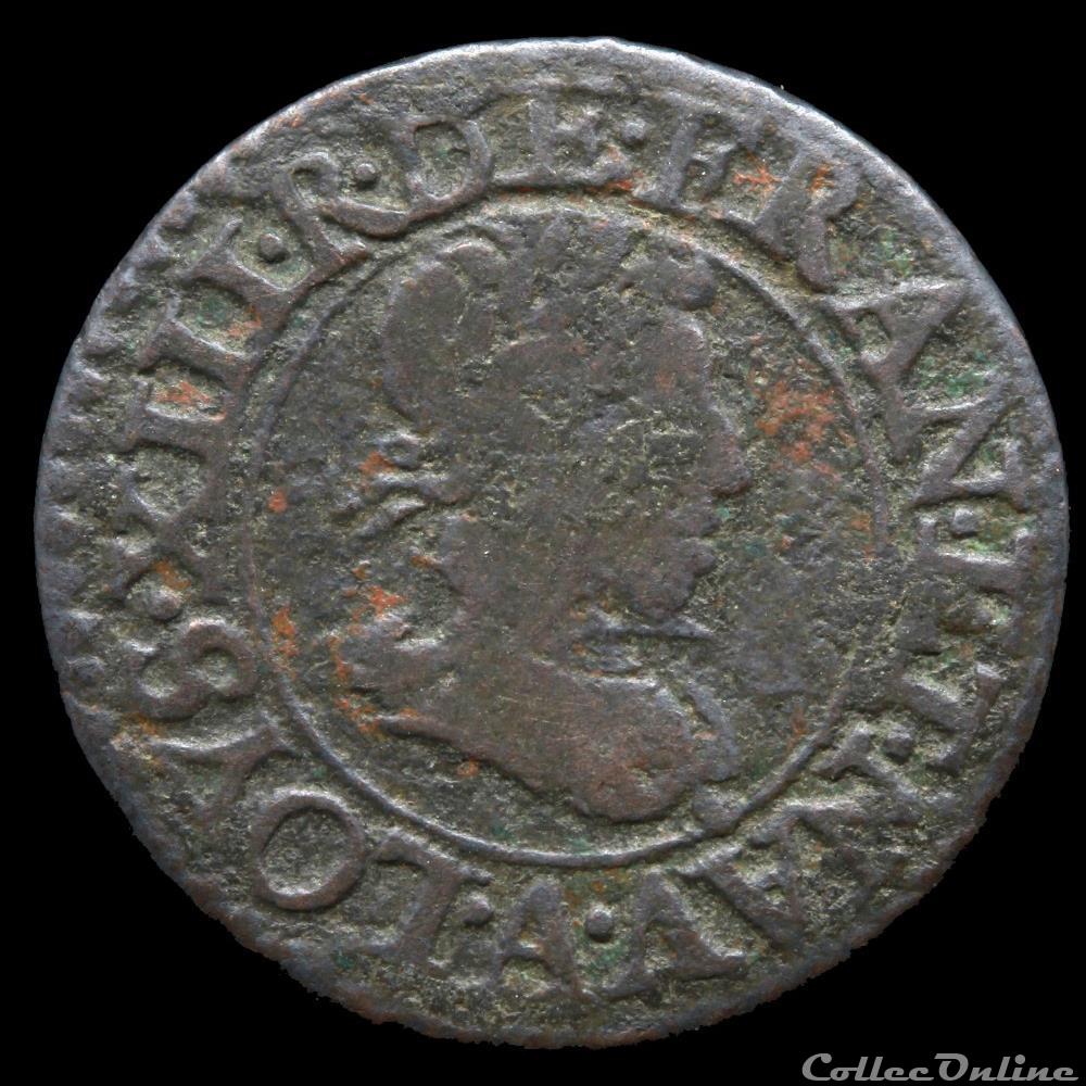 monnaie france royale cgkl 402 louis xiii denier tournois 1621 a paris
