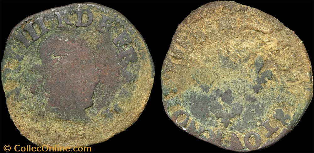monnaie france royale cgkl 28 henri iii double tournois 1588 k bordeaux
