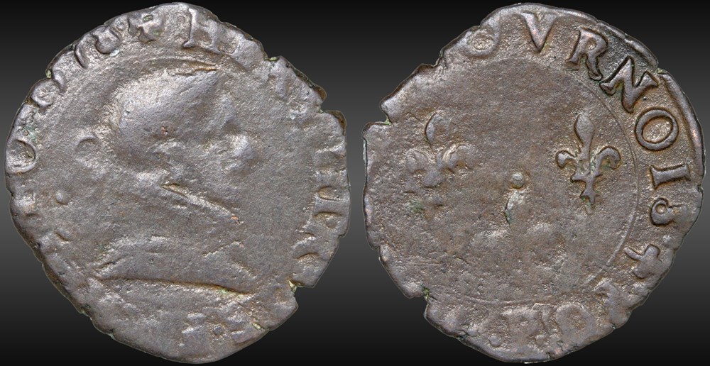 CGKL 40 - Henri III - Double tournois 1578 P Dijon monnaies france a royales cgkl 40 henri iii double tournois 1578 p dijon