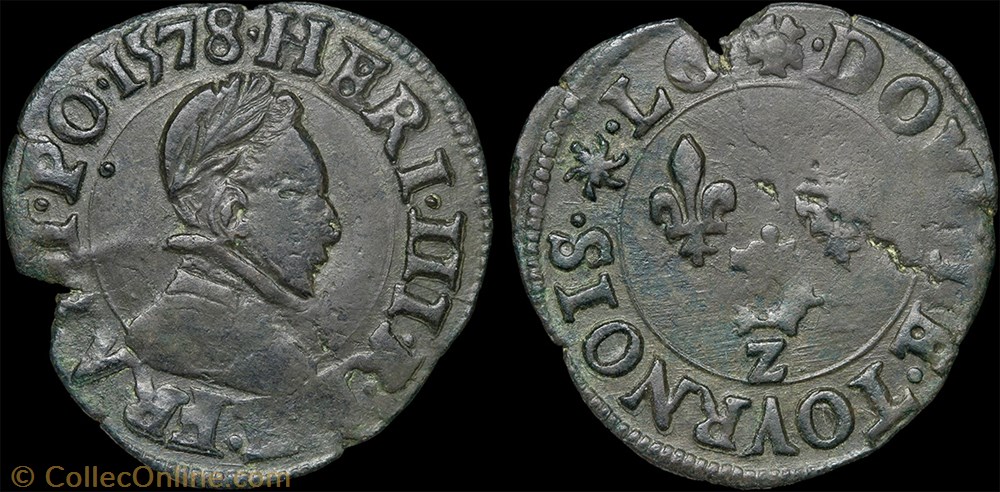 monnaie france royale cgkl 138 henri iii double tournois 1578 z dauphine