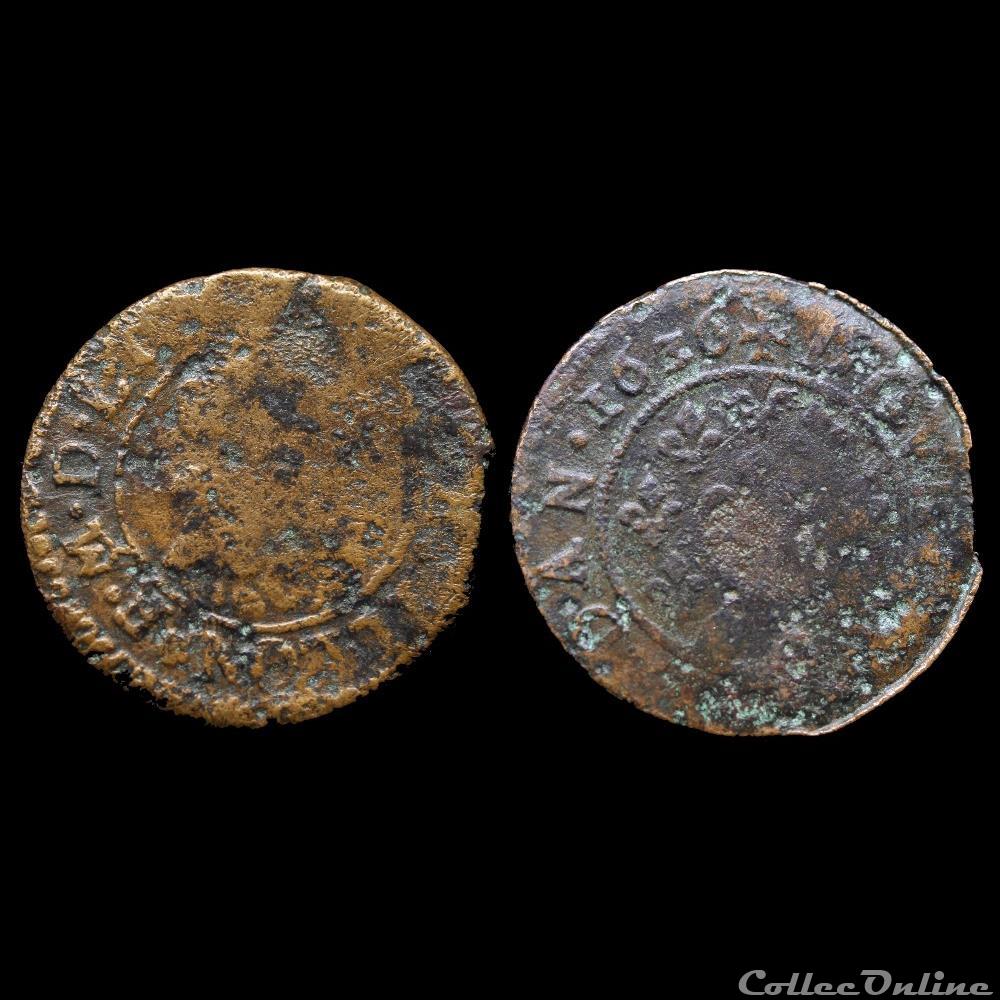 CGKL 578 - Sedan - Frédéric-Maurice de la Tour d'Auvergne (1623-1642) - Double tournois 1636 2 monnaie france feodale cgkl 578 sedan frederic maurice de la tour auvergne 1623 1642 double tournois 1636